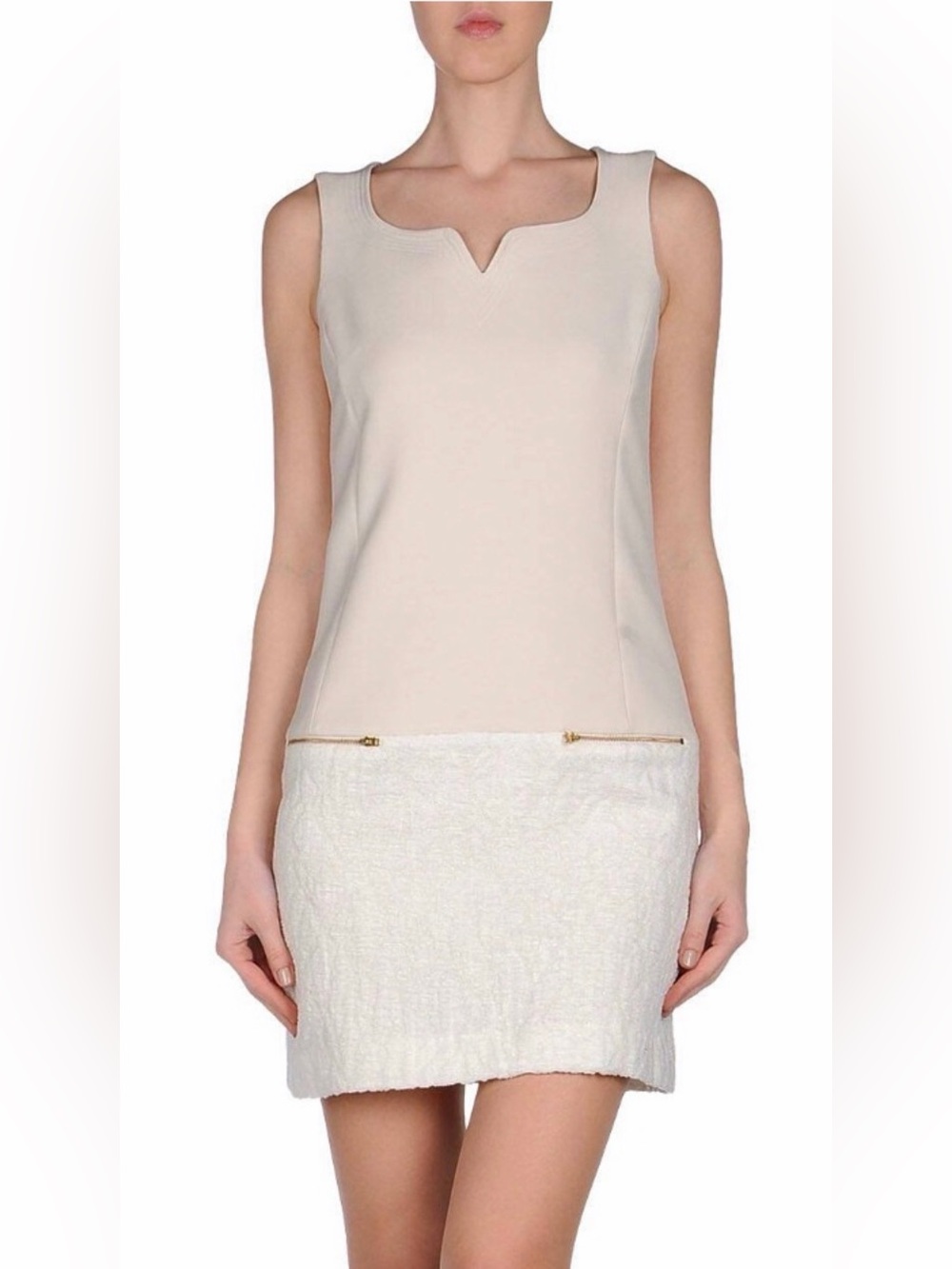 $275 AXARA PARIS DRESS Mini with Textured (tweed) Skirt Made in France